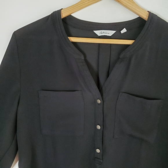 REITMANS Roll Up Blouse Black Size S - Picture 2 of 9